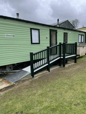 Forrest green deck posts for caravan ramp