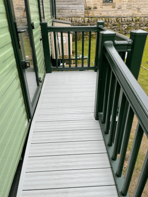 Top view of wheelchair ramp for caravan